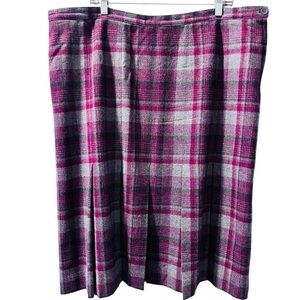 Pendleton Vintage 100% Virgin Wool Plaid Lined Skirt Made In USA Size 38 Womens